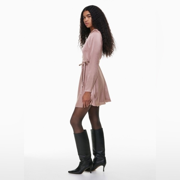Aritzia Wilfred Mademoiselle Satin Longsleeve Dress - Picture 3 of 16